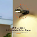 200LM Solar Wall Lights Outdoor 6 Colors, 2200mAh Long Lasting Solar Powered Deck Lights, 360° Adjustable Porch Light IP65 Waterproof, Glass Panel Fence Light for Gutter, Step, 2 Pack by CozyNest Decor