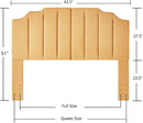 24KF Yellow Teddy Fabric Tufted for Queen Upholstered Headboard, Modern Vertical Channel Design Full Headboard with Stepped Silhouette Top Edge,6026-Q-Teddy Yellow by CozyNest Decor