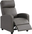 BestMassage | Recliner Chair | No Massage Function | Pu Grey | with Lumbar Support, Adjustable Push Back, Wide Armrests, Footrest & Padded Seat | Easy Assembly | for Living Room, Home Theatre by CozyNest Decor