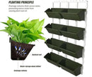 Vertical Wall Hanging Planter, 4-Tier Hanging Planter Rack, 8 Pockets Plant Vegetable Fruit Herb Hanging Pocket Holder Flowerpot or Flowers Vegetables Herb (Army Green)