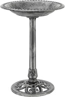 VIVOHOME 28 Inch Height Polyresin Lightweight Antique Outdoor Garden Bird Bath Gray by GreenHaven Gardens