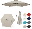 FLAME&SHADE 10ft Patio Umbrella - Outdoor Umbrella with 6 Sturdy Ribs, Push Button Tilt and Crank, UV Protection Table Market Umbrella for Pool, Porch，Garden, Deck, Backyard (Taupe) by GreenHaven Gardens