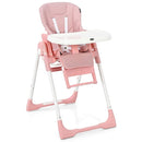 INFANS 4 in 1 High Chair–Booster Seat, Convertible Highchair w/Adjustable Height and Recline,Removable Tray,DetachableCushion, Installation-Free,Simple Fold for Baby, Infant& Toddler (Pink) by TinyTreasures Baby Boutique