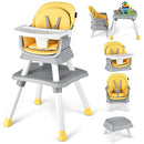 HONEY JOY 8 in 1 Baby High Chair, Convertible Highchair for Babies and Toddlers/Table and Chair Set/Building Block Table/Booster Seat/Stool/Toddler Chair with Safety Harness(Yellow) by TinyTreasures Baby Boutique