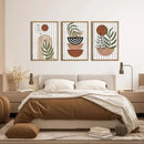 Large Boho Mid Century Wood Wall Art Set Modern Bohemian Wooden Wall Decor Minimalist Leaf Art Decor Abstract Geometric Wall Sculptures for Living Room Bedroom Office-16x24Inchx3 by CozyNest Decor