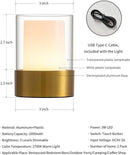 LED 4" Small LED Battery Operated Lamp Set of 2, Cordless Rechargeable Table Lamp, Mini Night Light, Waterproof Outdoor Desk Lamp for Bathroom Bar Dining Room Nursery Baby Coffee Shop (Bronze) by CozyNest Decor