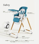 Mallify Convertible High Chairs for Babies and Toddlers, Height Adjustable Baby High Chair, High Chair with Removable Tray, Adjustable Backrest, Portable Baby Dinning Chair with Lockable Wheels by TinyTreasures Baby Boutique