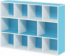 Furinno Luder Bookcase / Book / Storage , 11-Cube, White/Light Blue by TinyTreasures Baby Boutique