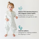Tealbee DREAMSUIT: Toddler Sleep Sack with Feet 2T 3T - 0.8 TOG Lightweight Baby Wearable Blanket for Walkers - Rayon Made from Bamboo, Organic Cotton Sleeping Bag - Croissant by TinyTreasures Baby Boutique