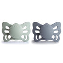 FRIGG Butterfly Anatomical SilkySoft Silicone Baby Pacifier | Made in Denmark | BPA-Free (Sage/Great Gray 0-6 Months) by TinyTreasures Baby Boutique