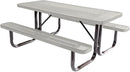 Coated Outdoor Furniture Heavy-Duty Portable Outdoor Picnic Table, Thermoplastic Coated Expanded Metal Commercial-Grade Patio Dining Furniture Made in America (6ft Rectangular, Grey) by GreenHaven Gardens