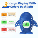 Baby Bath Thermometer, Infant Digital Water Thermometer Safety with 3 Color Backlit and Temperature Warning, Room Thermometers Floating Toy for Infant, Toddler, Bathtub, Swimming Pool (Navy Blue) by TinyTreasures Baby Boutique