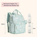 BabbleRoo Diaper Bag Backpack - Baby Essentials, Travel Essentials Baby Bag with Changing Pad, Stroller Straps & Pacifier Case - Unisex, Green Birdy by TinyTreasures Baby Boutique