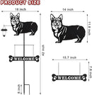 BAYN Solar Corgi Silhouette Dog Breed Welcome Sign with a Lantern Outdoor Decorative Garden Stakes for Yard, Lawn, Patio, Pathway by GreenHaven Gardens
