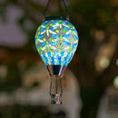 Starsoul Mosaic Dragonfly Hot Air Balloon Solar Lantern Glass Outdoor Hanging Hot Air Balloon Solar Flickering Flame Light Waterproof Garden Patio Yard Party Decorations by GreenHaven Gardens