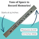 Wooden Growth Chart – Kids Height Chart, Wall Measurement for Kids, Height Chart for Wall, Growth Ruler for Children – Tribal Gray (63"x6.7") by TinyTreasures Baby Boutique