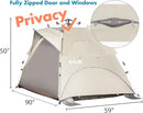 Beach Tent Pop Up Beach Sun Shade Tent with UPF 50+ UV Protection, Removable Floor Zippered Privacy & Ventilation Sun Shelter Family 3 to 4 Person by TinyTreasures Baby Boutique
