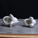 Ogrmar 2PCS Elephant Plant Window Boxes Cute Elephant Flower Pot/Modern White Ceramic Succulent Planter Pots/Tiny Flower Plant Containers Animal Decor by GreenHaven Gardens