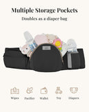 Baby Carrier Pro, MOMTORY Safety-Certified 6-in-1 Ultra Storage Baby Carrier Newborn to Toddler, Front & Back Baby Holder Carrier with Hip Seat, Pure Black by TinyTreasures Baby Boutique