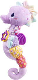 Baby Toys 0-6-12 Months,Musical Stuffed Animals Activity Soft Infant Toys with Multi-Sensory Crinkle, Rattle and Textures,Boys Newborn Baby Girl Toys, Seahorse, Purple by TinyTreasures Baby Boutique