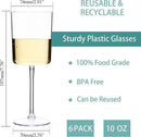 Ciaell 12 Pack Clear Plastic Wine Glasses - 10 Oz Disposable Wine Glasses with Stem for Parties & Weddings & Poolside & Outdoors & Camping by CozyNest Decor
