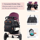 BabbleRoo Diaper Bag Backpack - Baby Essentials Travel Tote - Multi Function Waterproof Diaper Bag, Travel Essentials Baby Bag with Changing Pad, Stroller Straps & Pacifier Case - Unisex, Black by TinyTreasures Baby Boutique