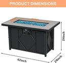 BALI OUTDOORS Fire Pit Table Propane Gas Firepit Rectangular Fire Table 42In 60,000 BTU for Outside Patio Backyard Deck Balcony by GreenHaven Gardens