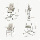 6 in 1 Convertible High Chairs for Babies and Toddlers,Portable High Chair with Dishwasher Tray and 4 Wheel,Booster Seat for Dining Table,Foldable Toddle and Baby Feeding Highchair (White) by TinyTreasures Baby Boutique
