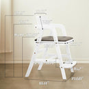 Solid Wood high Chairs for Toddlers,High Chair Grows with Kid for Dining, Study Chair for Children, White by TinyTreasures Baby Boutique