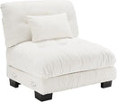 Armless Sofa W/1 Pillow - White by CozyNest Decor