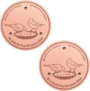 2-Pack 99.99% Pure Copper Bird Bath Purification Disk,Copper Disc with Stable Triple-Point Support,Fits All Outdoor Bird Baths(Round) by GreenHaven Gardens