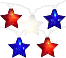 20 LED 4th of July Decor Big Star Lights, 17FT Red White and Blue Star String Lights Plug in, Memorial Day Independence Day Patriotic Decorations Outdoor Indoor for Home Garden Patio, White Wire by GreenHaven Gardens