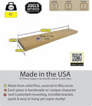joelsantiques 42 Inch Wooden Floating Shelves for Wall - 42x8x2 in - Made of Natural Wood - Heavy Duty Rustic Wall Shelves Made in USA - Perfect for Living Room, Kitchen - Natural by CozyNest Decor