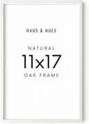 HAUS AND HUES 11x17 Picture Frame - 11 X 17 Frame Wood Picture Frames, 11x17 Poster Frame Wooden Picture Frames, 17x11 Picture Frame Wooden Frames, Frame 11x17 Natural Wood Frame (White Oak Frame) by CozyNest Decor