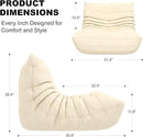 Bean Bag Chair for Adults, Lazy Floor Sofa Couch - Adult Size with Soft Waterproof Fabric for Living Room, Apartments, Reading Corner, Gaming, and Movie Venue (White) by CozyNest Decor