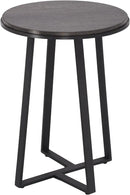 Round End Table, Small Side Table Grey Color MDF Top, Metal Frame Black, Tall End Side Table for Bed Room, Coffee Tea End Table for Living Room(Round Grey) by CozyNest Decor