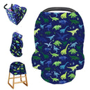 Baby Car Seat Cover, Multi- use Nursing Cover for Breastfeeding, Carseat Cover Boys, Dinosaur Baby Shower Stuff for Newborn, Soft Breathable by TinyTreasures Baby Boutique