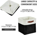 DECOMOMO Storage Cubes, 11x11 Cube Storage Bins, Baskets for Shelves (Black & White, Cube 11" - 4 Pack) by CozyNest Decor