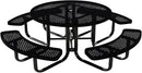 Coated Outdoor Furniture Heavy-Duty Portable Outdoor Kids Table with Umbrella Hole, Punched Steel Kids Picnic Table, Commercial-Grade, Made in America (46 In, Round, Childrens, Black) by GreenHaven Gardens