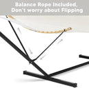 SUNCREAT Hammocks for Outside with Stand Included, Double Hammock with Curved Spreader Bar, Carrying Bag, Beige by GreenHaven Gardens