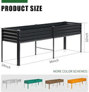 Land Guard Galvanized Raised Garden Bed with Legs, 96×24×32in Raised Garden Beds Outdoor with Drainage Holes, Planter Boxes Outdoor for Backyard, Patio, Balcony, 800lb Capacity, Gray by GreenHaven Gardens