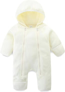 Newborn Baby Fleece Jumpsuit Girls Boys Winter Hooded Coverall Romper Cute Baby Snowsuit Clothes by TinyTreasures Baby Boutique