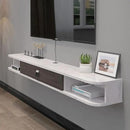 Pmnianhua Floating TV Console,55'' Wall-Mounted Media Console,Floating TV Cabinet,Modern Floating TV Stand,Under TV Entertainment Shelf with Door and Storage for Bedroom Living Room (Grey-White) by CozyNest Decor