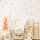 Pink Polka Dot Wall Decals 72 Pcs Watercolor Dots Wall Sticker for Kids Baby Girls Teens and Nursery Room (12 Sheets) by TinyTreasures Baby Boutique