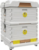 Ergo Insulated 10 Frame Bee Hive Set [NO Frames Included] (Double Deep, White Body Yellow Entrance) by GreenHaven Gardens