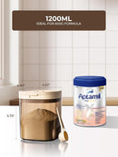 Travel Formula Dispenser, 1200ml Portable Milk Powder Container Formula Holder, Flip Top Formula Container to Go with Magnetic Spoon & Date Marker, 21OZ, 1.32LB, 600g, Brown by TinyTreasures Baby Boutique