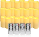Set of 24 Flameless Led Battery Opeated (D2.2'' x H4''5''6'') Waterproof Outdoor Indoor Candles with 10-Key Remotes and Cycling 24 Hours Timer by CozyNest Decor