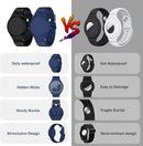 R-fun Waterproof for Air Tag Bracelets [2 Pack] Compatible with Apple Air Tag Finders with Soft Silicone,Anti Lost GPS Item Finders Case Cover,Night Blue/Black by TinyTreasures Baby Boutique
