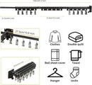 BESy Tri-Fold Foldable Clothes Drying Rack Retractable Hanging Collapsible Dryer Hanger Racks for Laundry Balcony Bathroom Space Saver Outdoor Indoor 20 Clips Aluminum Alloy Wall Mounted Matte Black by CozyNest Decor