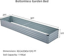 2 Pack 8x2x1FT Galvanized Raised Garden Beds Kit Outdoor Metal Gardening Planter Box for Vegetable Elevated Flower Herbs,Gray by GreenHaven Gardens